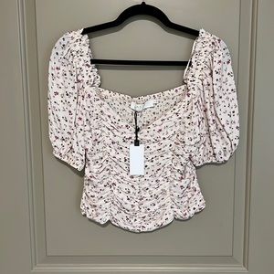 AstrThe Label puff sleeve ditsy top - NWT